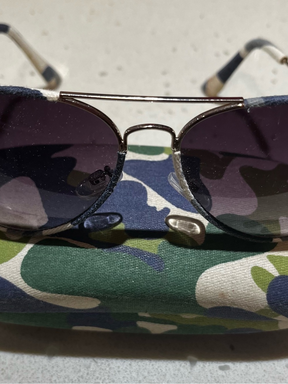 Source Unknown Camouflage sunglasses with case